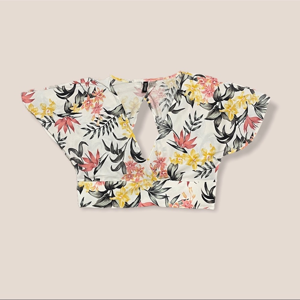 H&M floral wrapped top